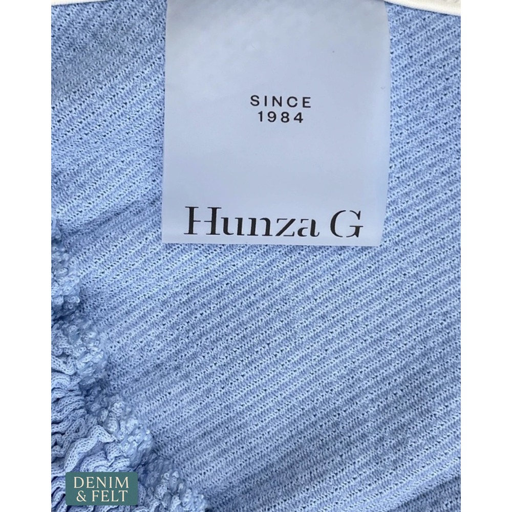 NEW Hunza G Cornflower Blue Textured Knit Tie Side Bikini Bottom One Size Swim - Picture 13 of 16